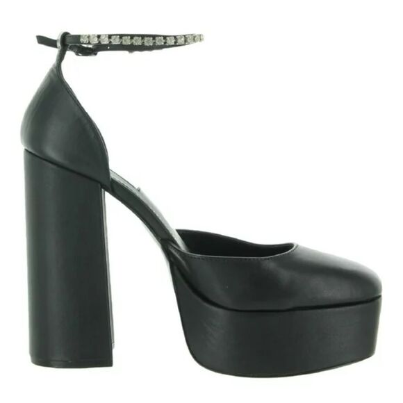 BRAND NEW WOMEN"S SUGAR SKYHIGH LEATHER ANKLE STRAP HEELS - Picture 1 of 16